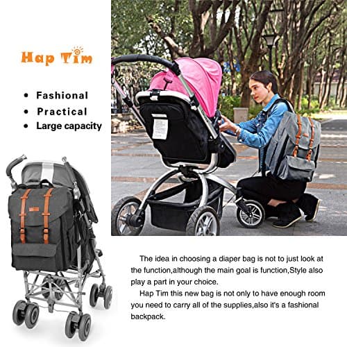 Sac à dos à langer autant stylé et tendance que fonctionnel HapTim avec lanières