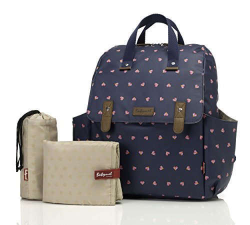 Sac à langer motif coeur Babymel 4-en-1 bleu marine